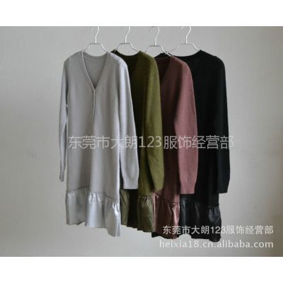 【供應2014秋季韓版毛織兔毛連衣裙氣質高檔花邊交叉V領連衣裙】價格_廠家 - 中國供應商